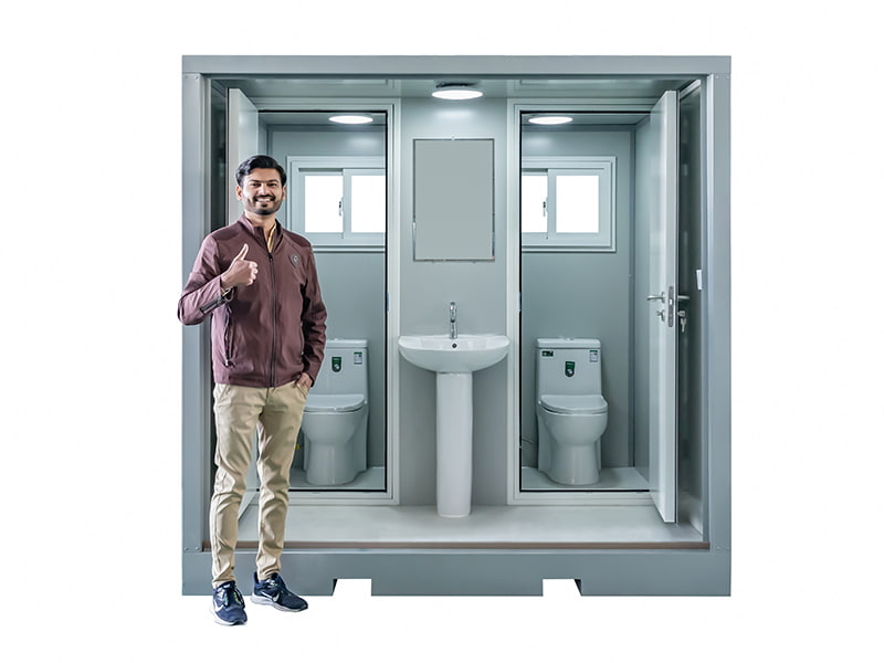 Toaletă portabilă în aer liber pentru două persoane